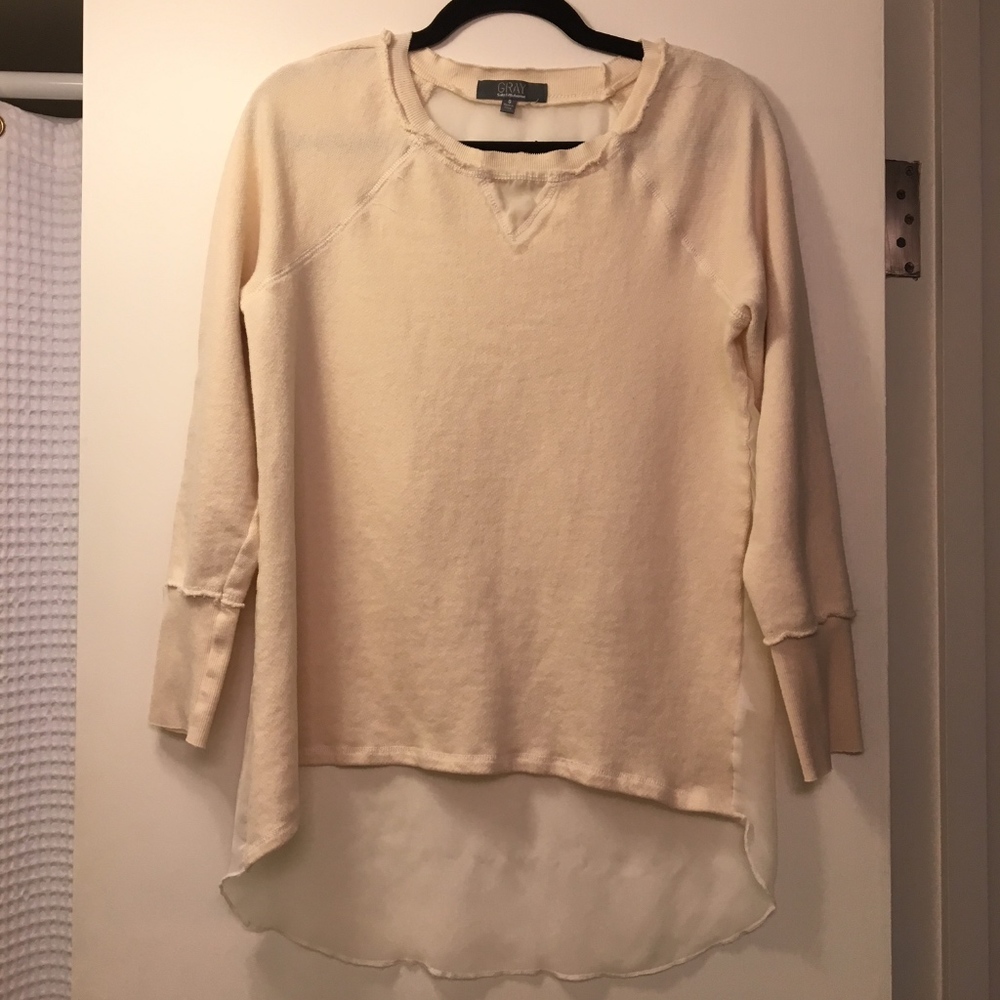 Saks Fifth Avenue- Light Sweatshirt w/Sheer Back-S